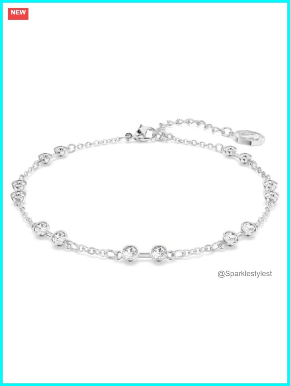 Swarovski Remix rhodium plated crystal strand bracelet charms
